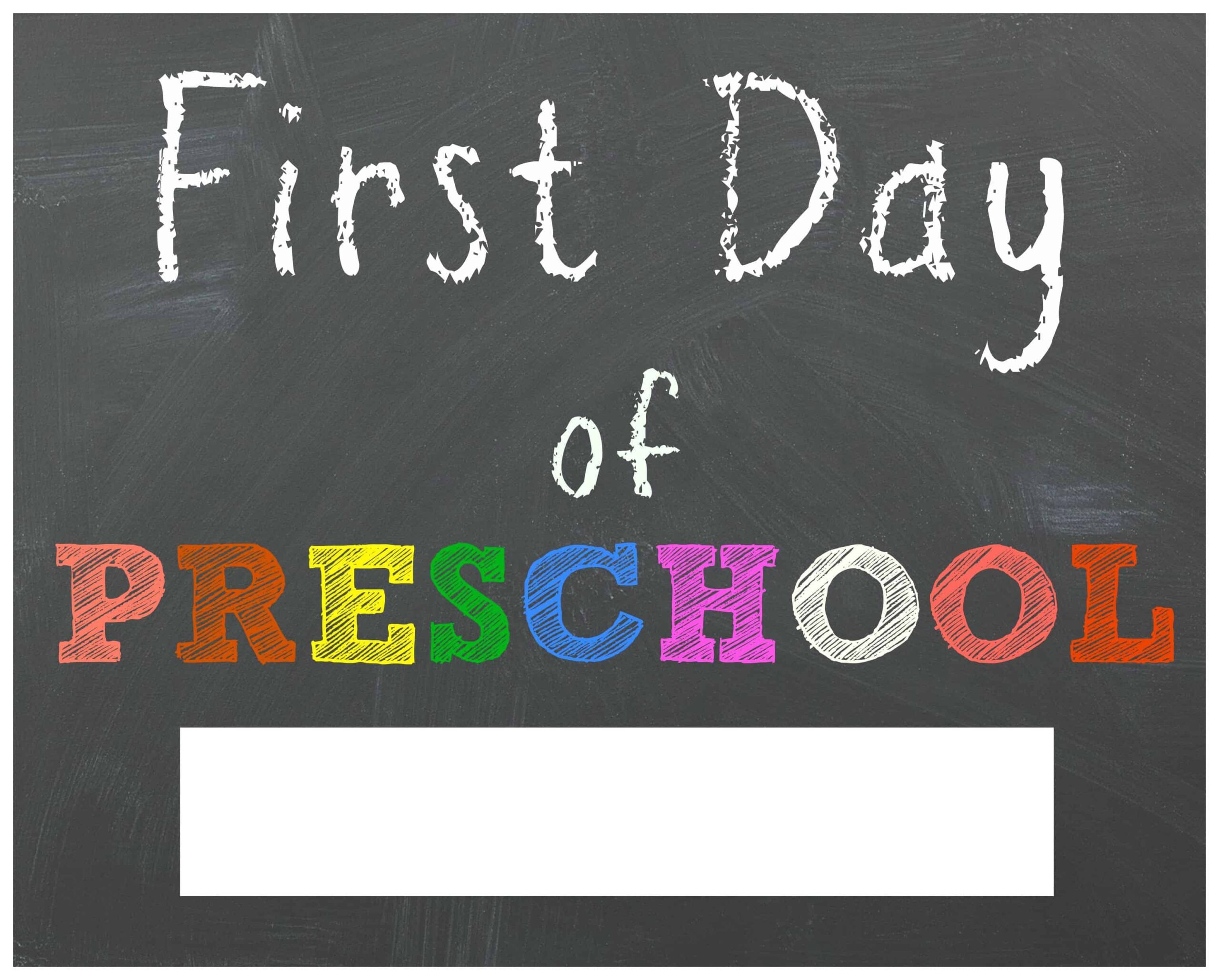 first day of prek sign free printable