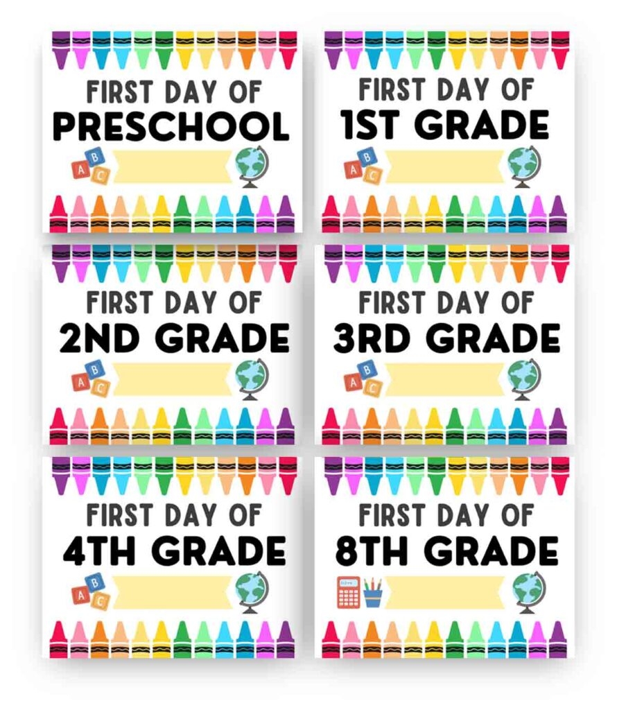 First Day Of School Signs Free Printable 