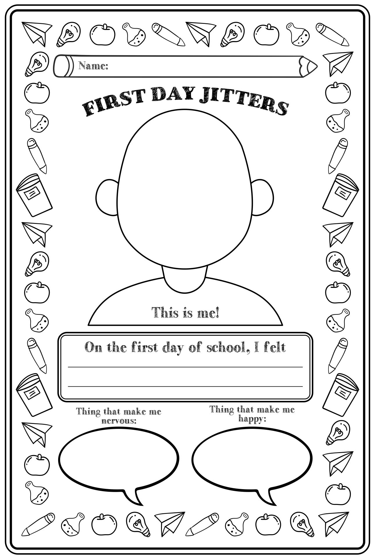 First Day Of School Worksheets 10 Free PDF Printables 