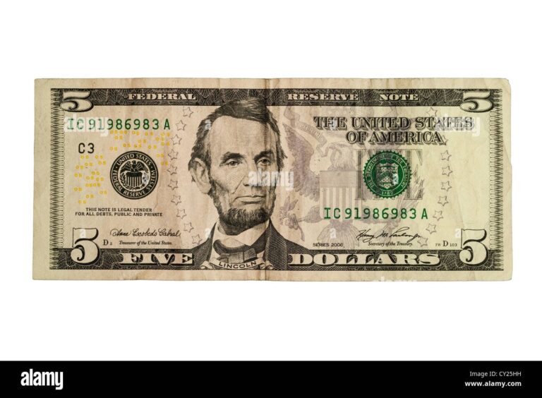 Five Dollar Bill Cut Out Stock Images U0026 Pictures Alamy