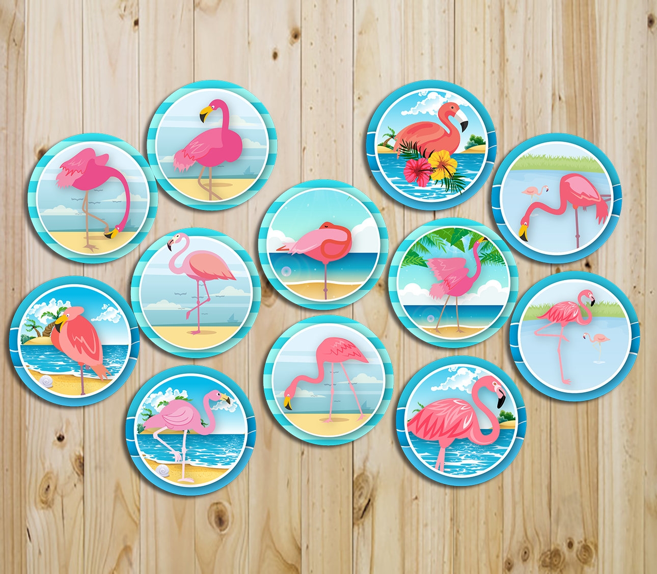 Flamingo Cupcake Toppers Flamingo Printable Cupcake Topper Flamingo Party Supplies Flamingo Cake Topper Flamingo Birthday ACV Store
