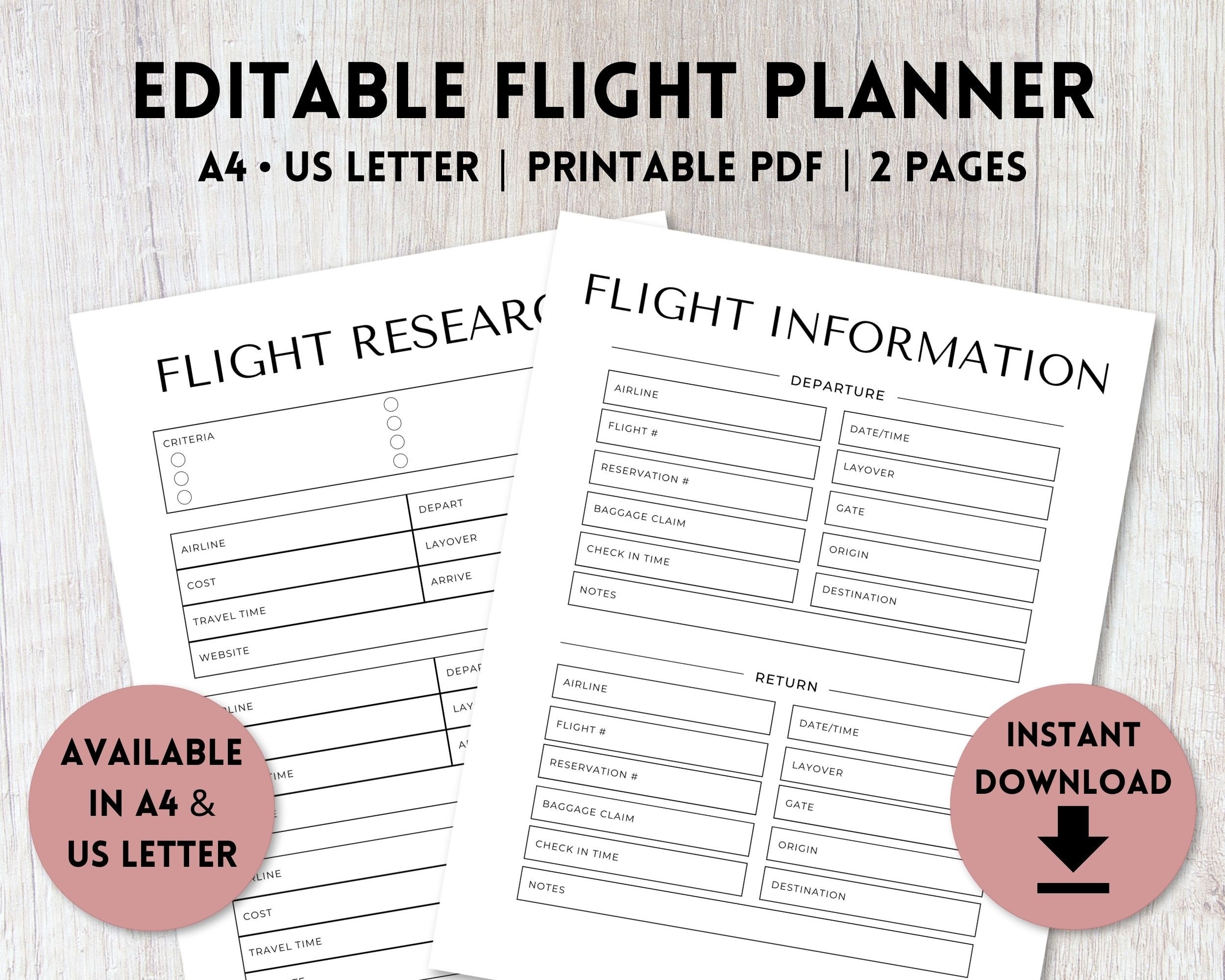 Flight Planner Etsy UK