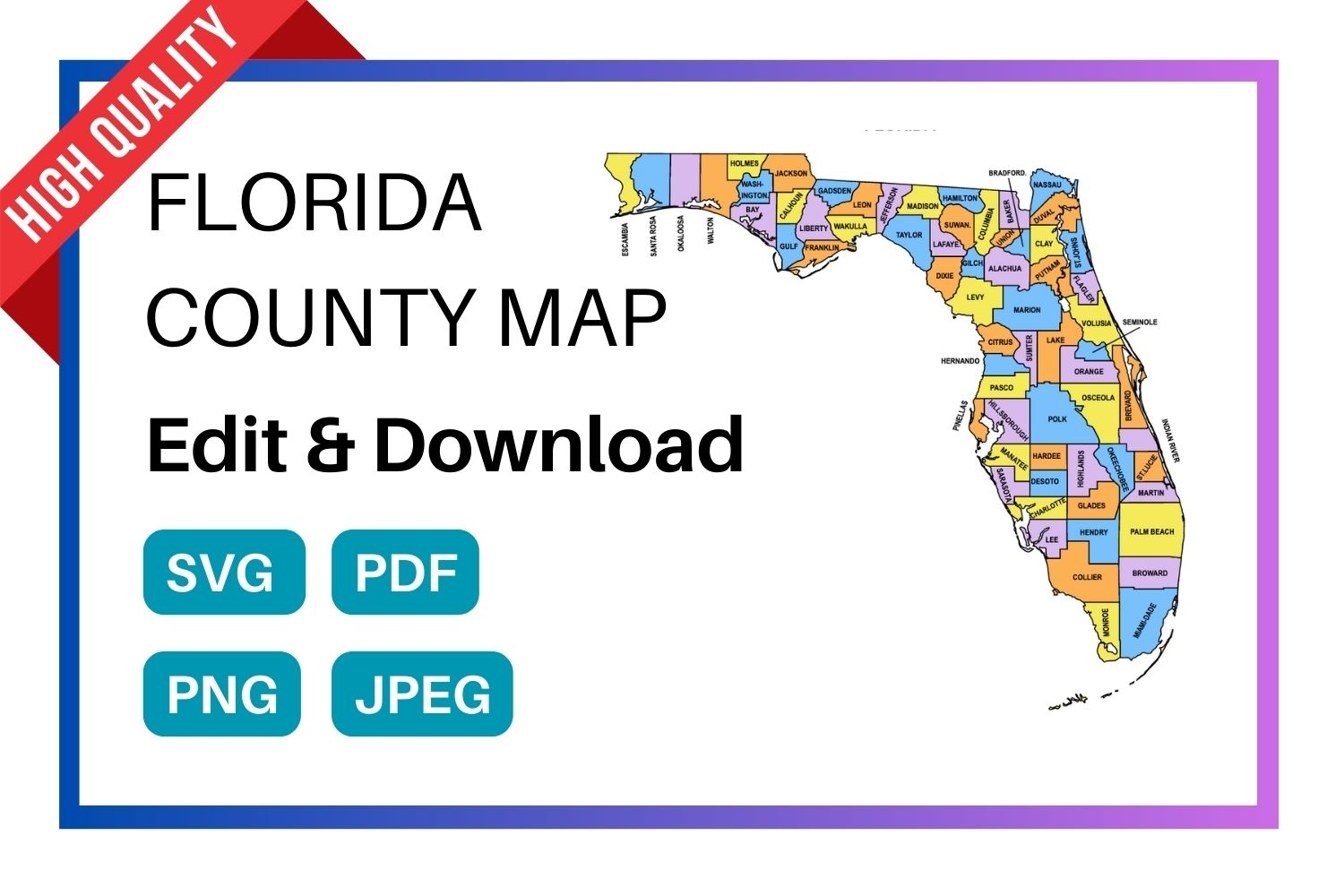 florida county map printable