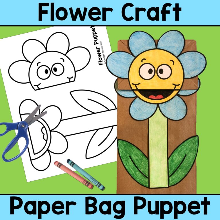 Flower Paper Bag Puppet Spring Or Summer Craft Activity Made By Teachers