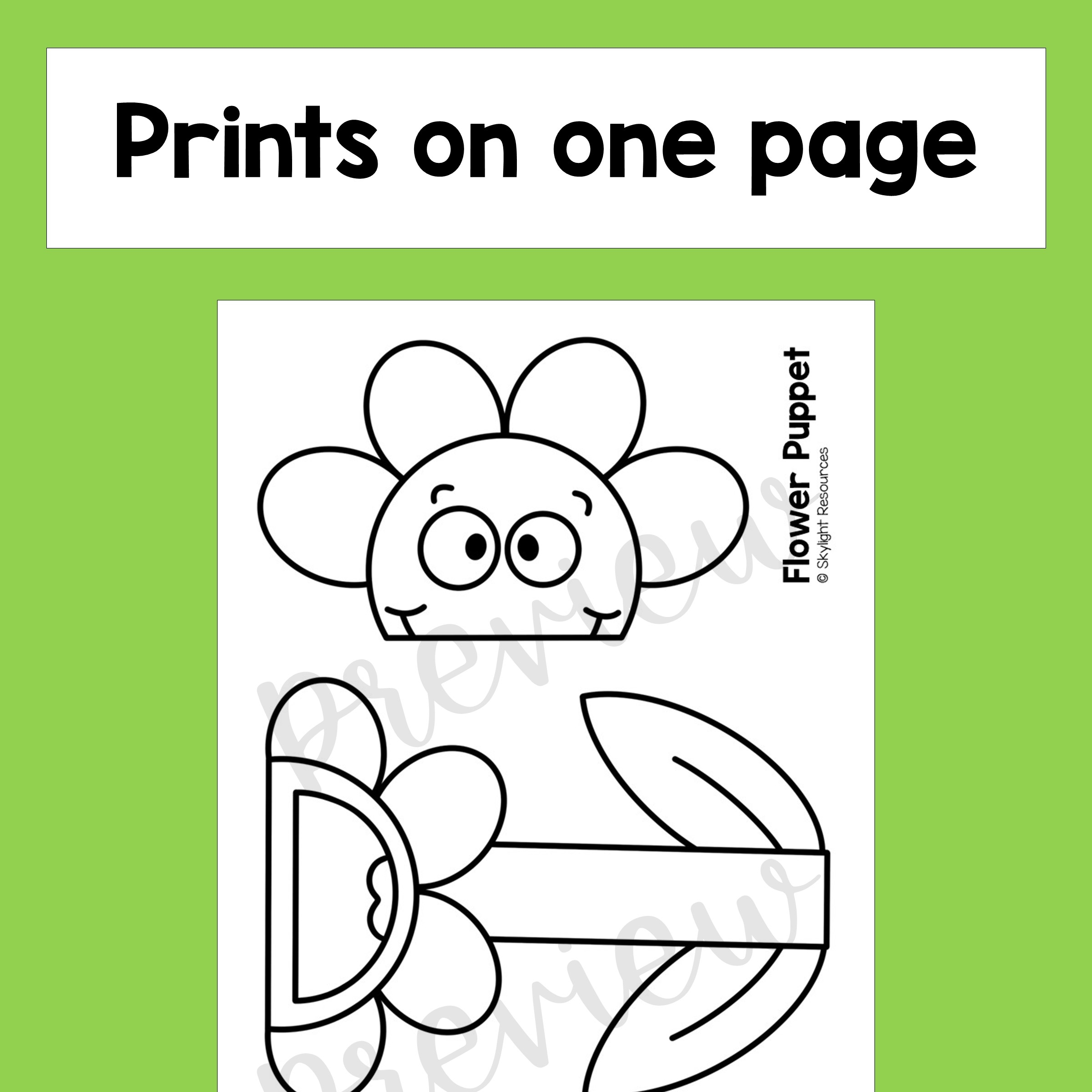 Flower Paper Bag Puppet Spring Or Summer Craft Activity Made By Teachers