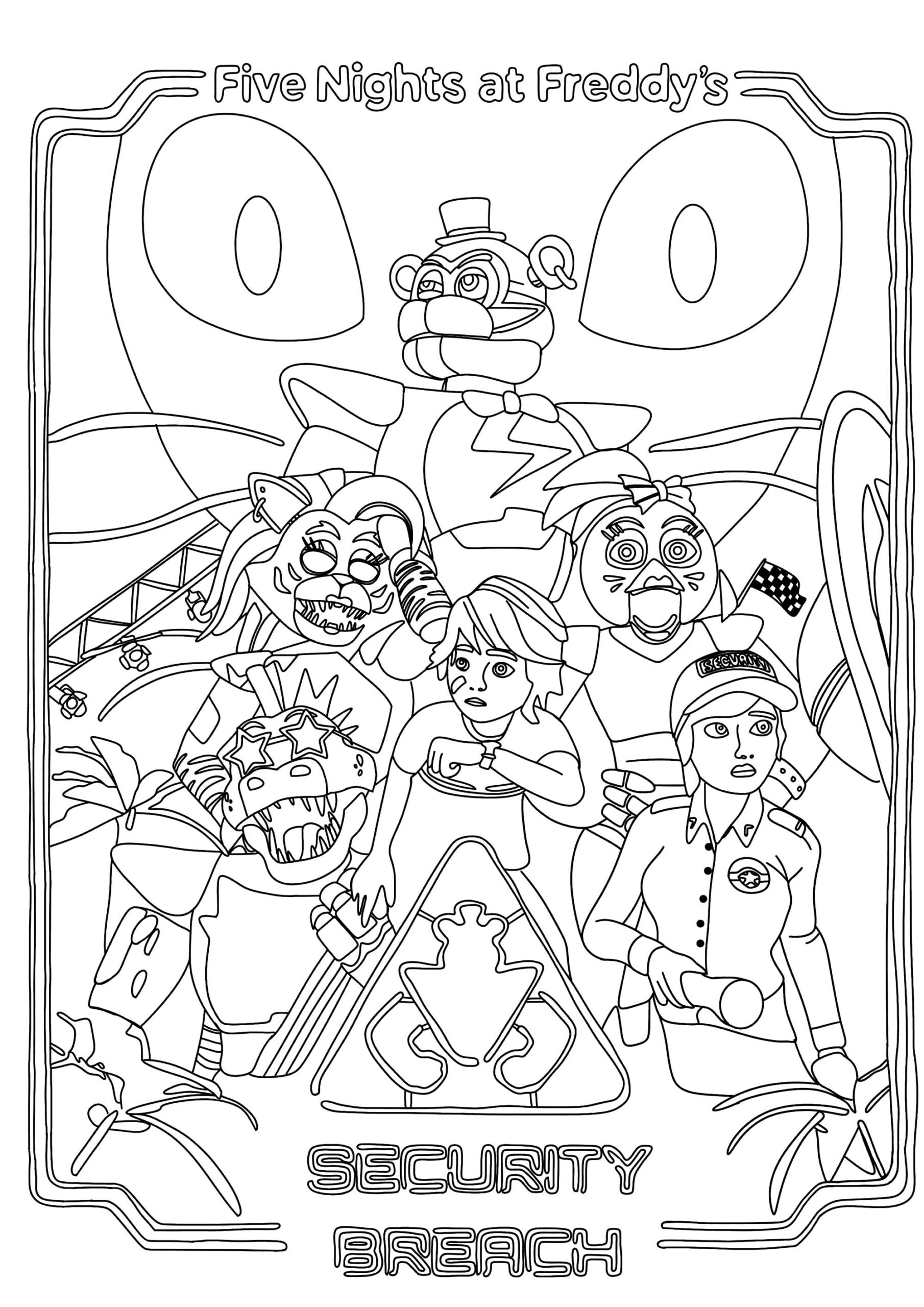 FNAF Characters Five Nights At Freddy s Security Breach FNAF Coloring Pages