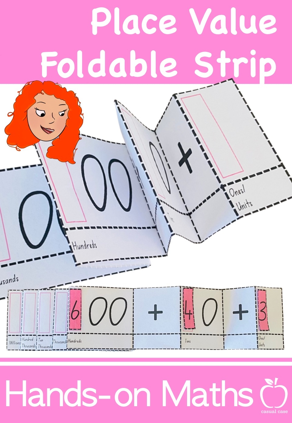 Foldable Place Value Strip Casual Case Place Value Strip