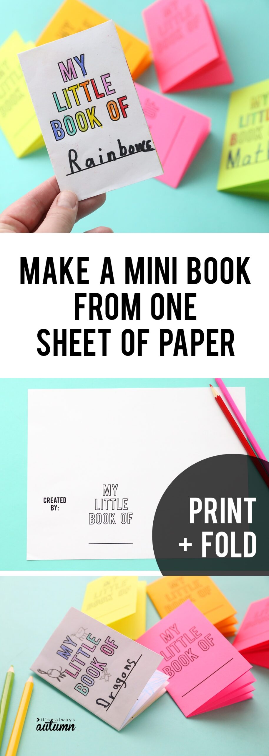 Foldables Make An 8 page Mini Book From One Sheet Of Paper It s Always Autumn