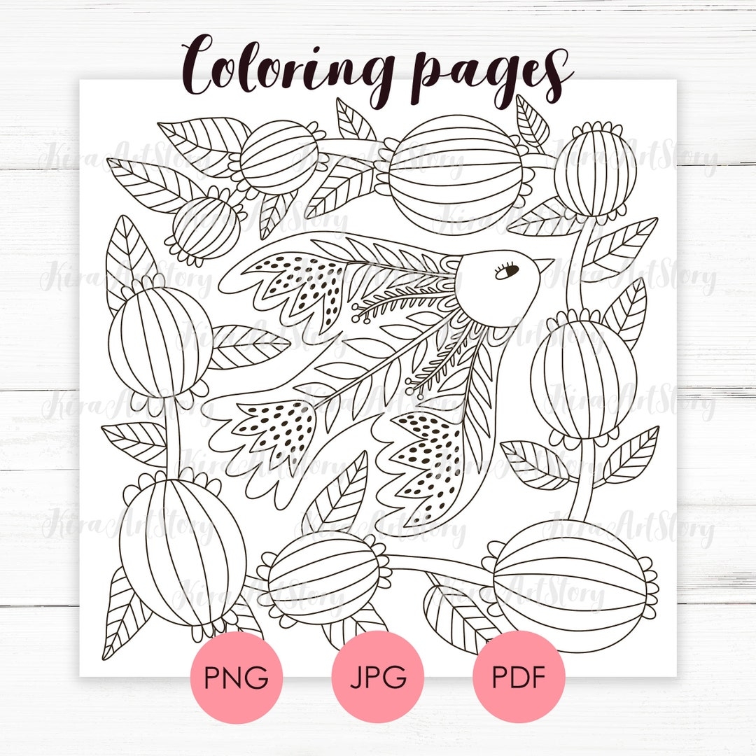 printable folk art coloring pages