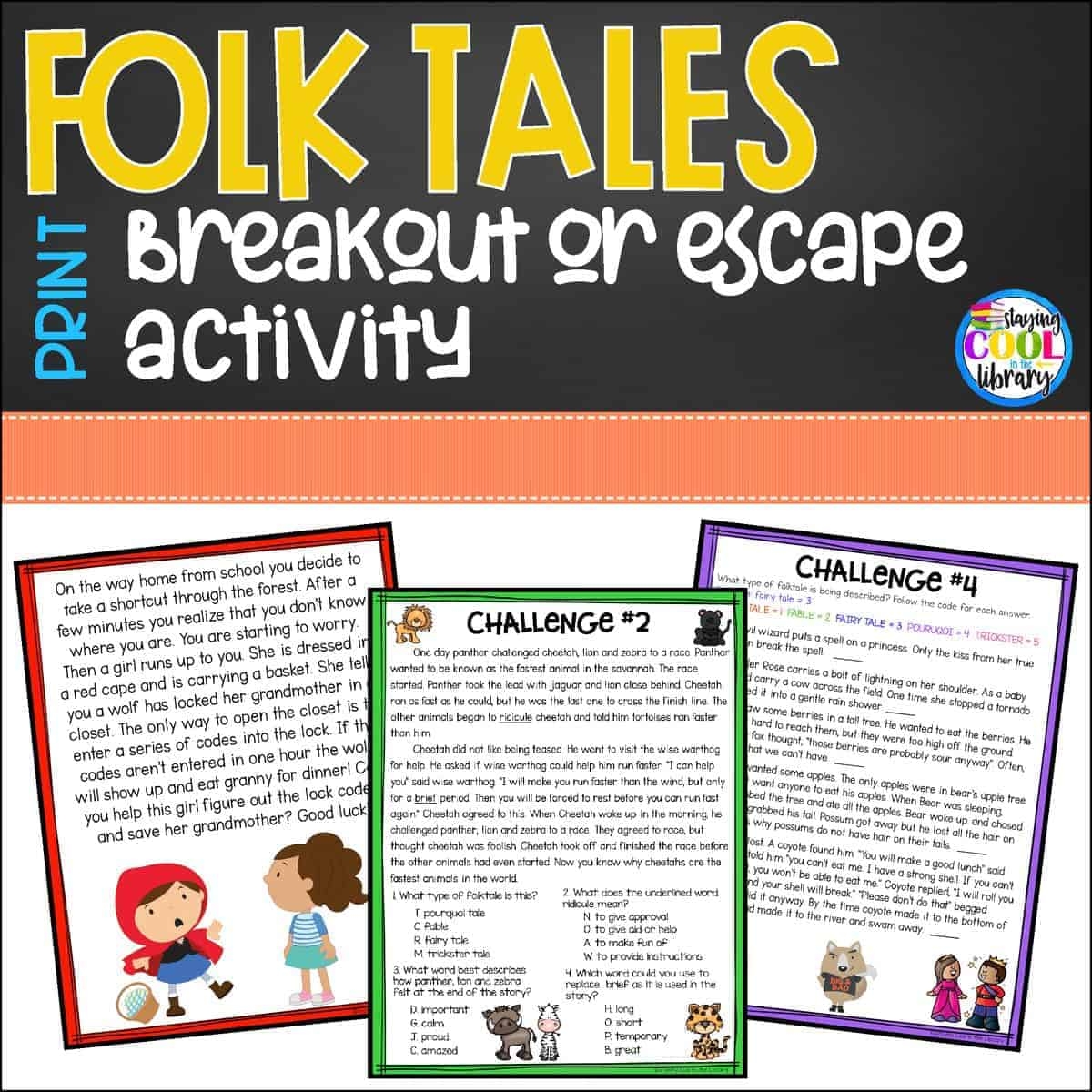 Folktales Print Breakout Escape Activity Staying Cool In The 