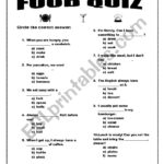 Food Quiz ESL Worksheet By Krsmanovici