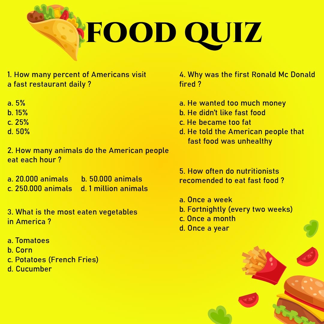 Food Trivia Questions 10 Free PDF Printables Printablee