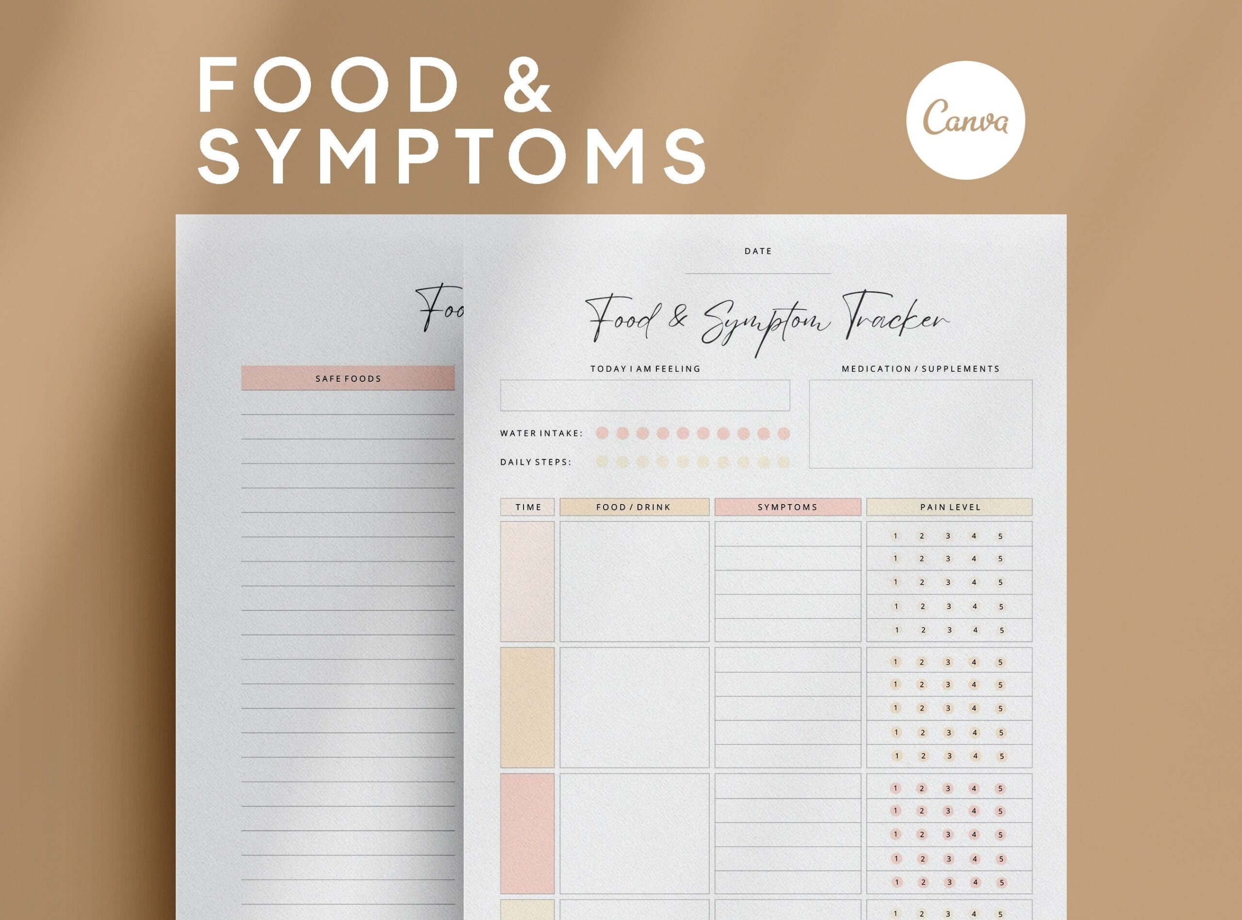 Food U0026 Symptom Tracker Printable IBS Tracker Daily Food Diary 