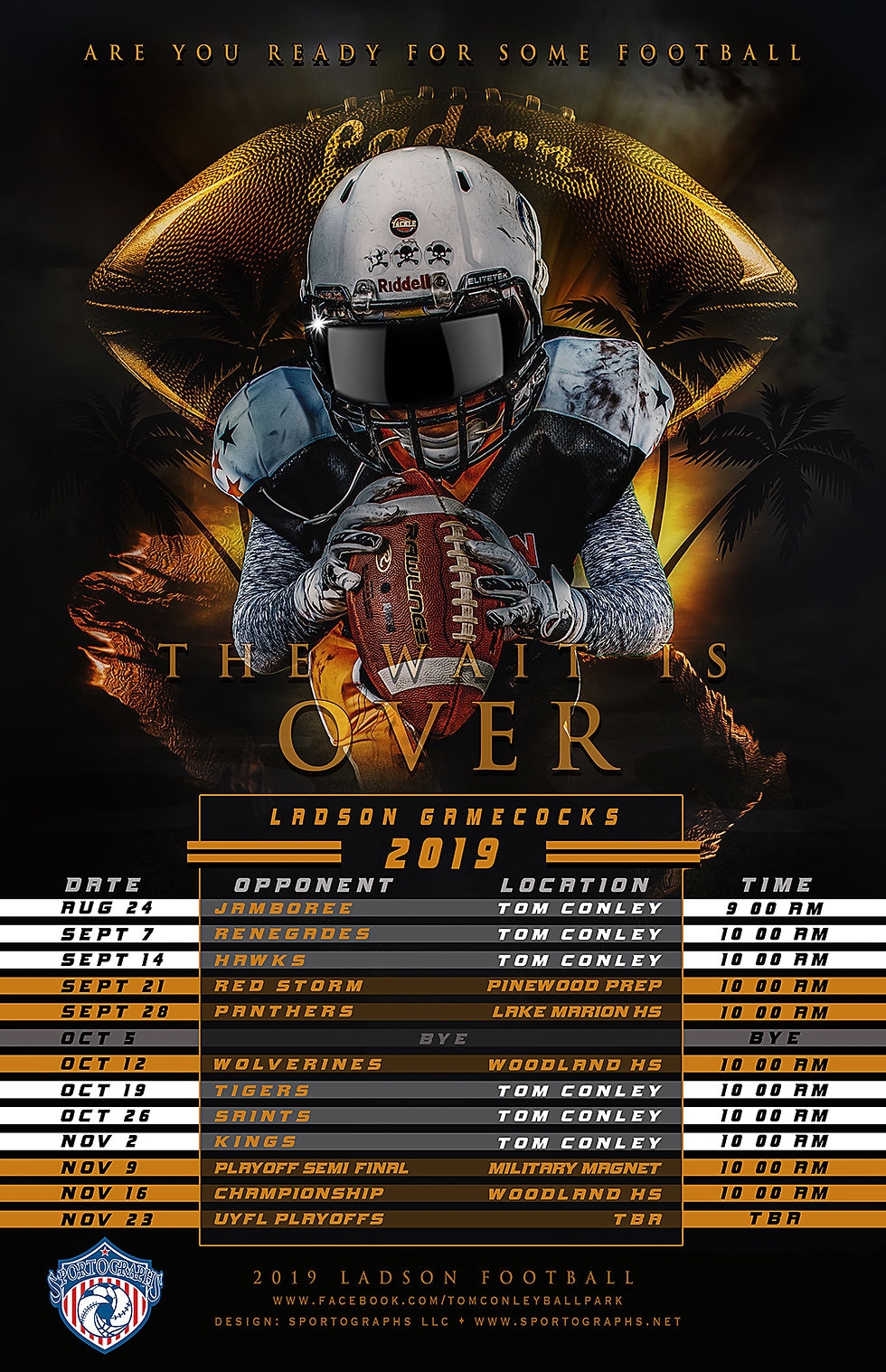 Football Schedule Template Set SPORTOGRAPHS