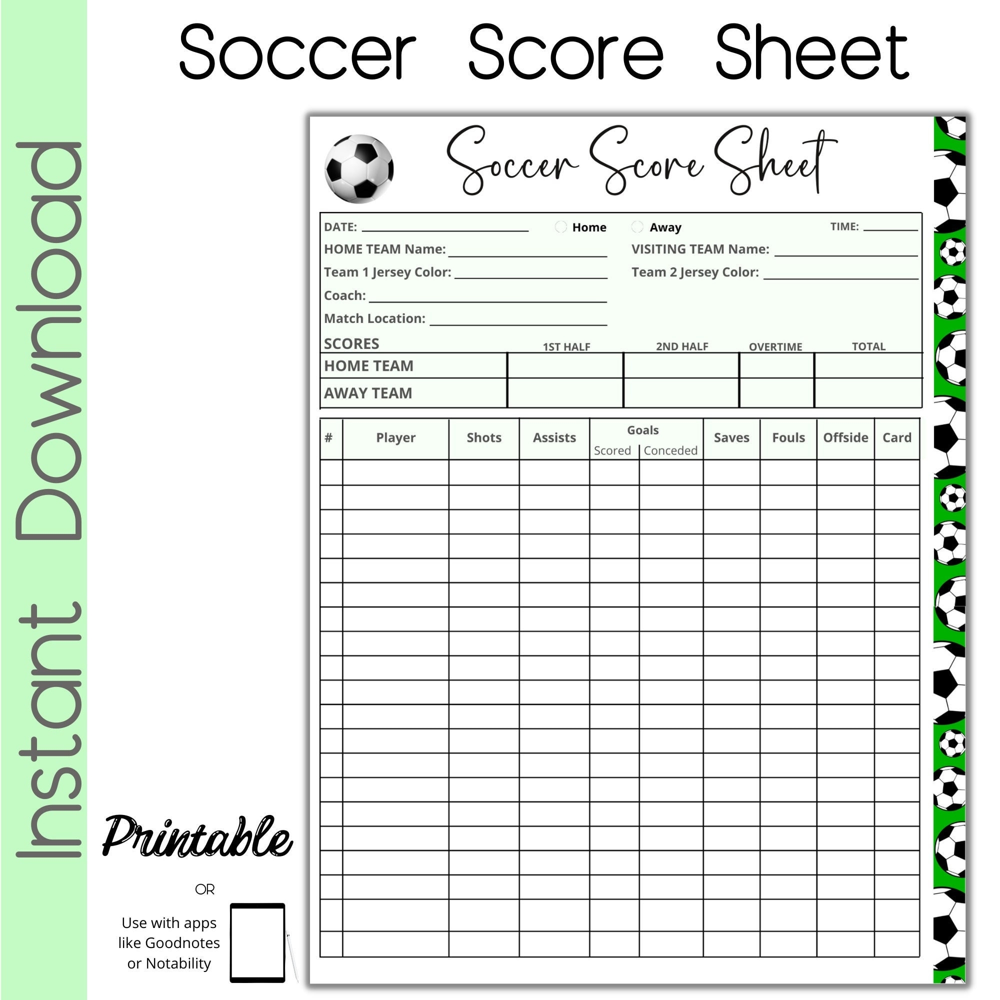 Football Score Sheet Etsy Football Score Sheet Etsy