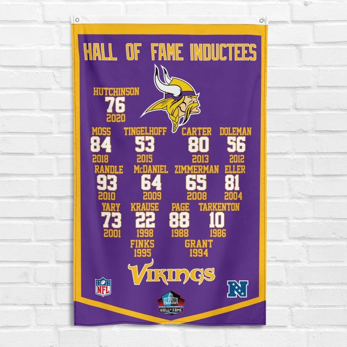 For Minnesota Vikings Fans 3x5 Ft Flag Hall Of Fame Inductees Champs Banner