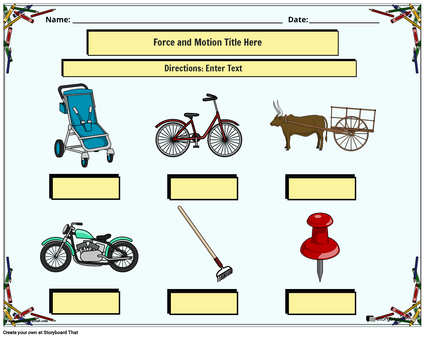 Force And Motion Worksheets Create With Storyboard That