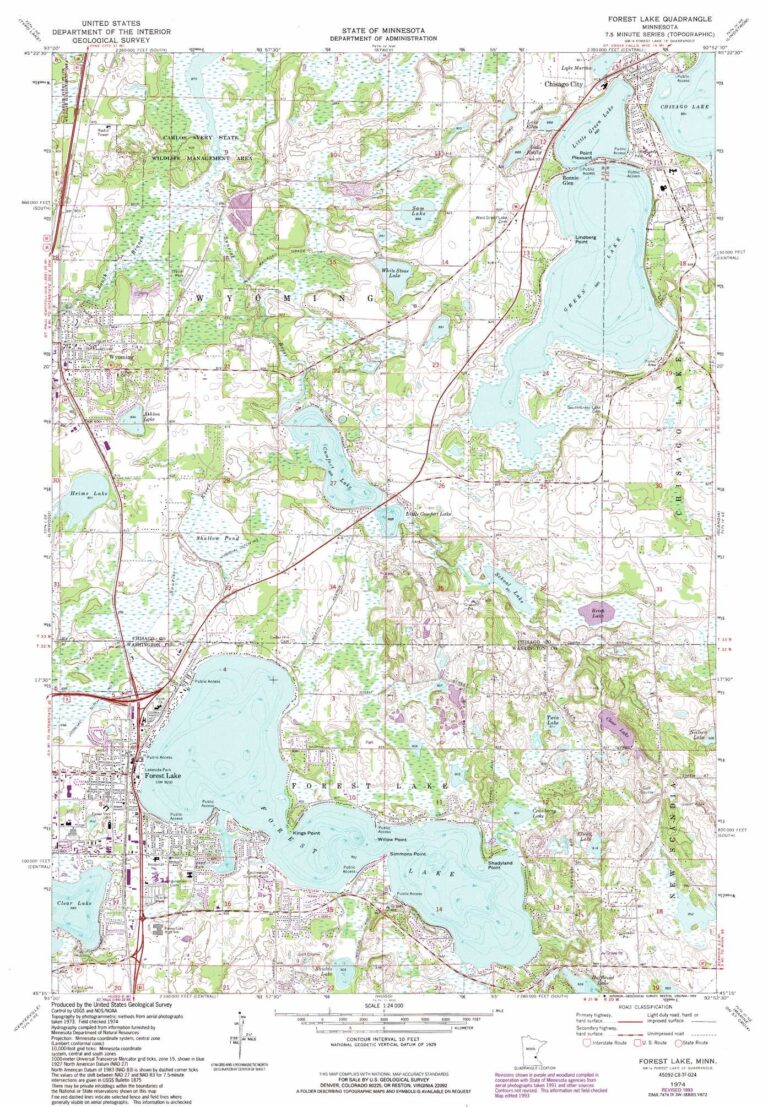 Forest Lake Topographic Map 1 24 000 Scale Minnesota