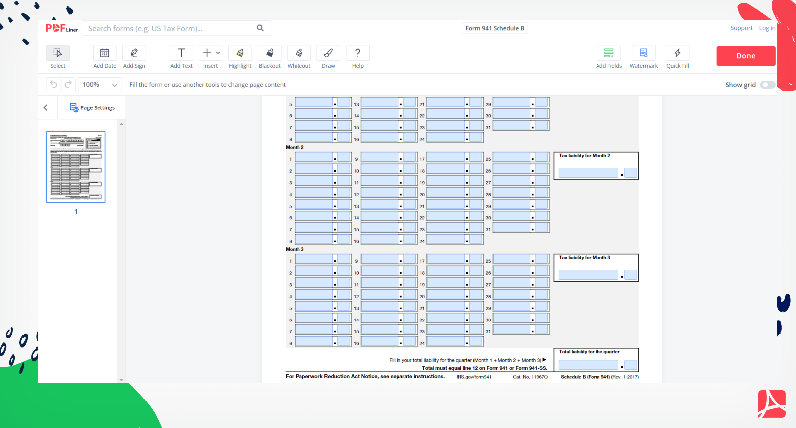printable 941 quarterly form