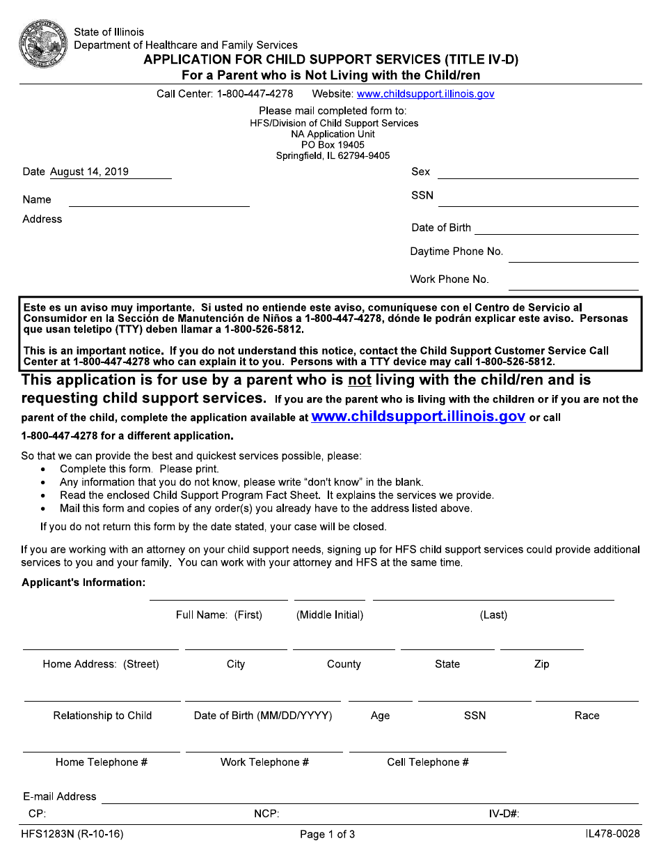 Form HFS1283N IL428 0078 Fill Out Sign Online And Download Fillable PDF Illinois Templateroller