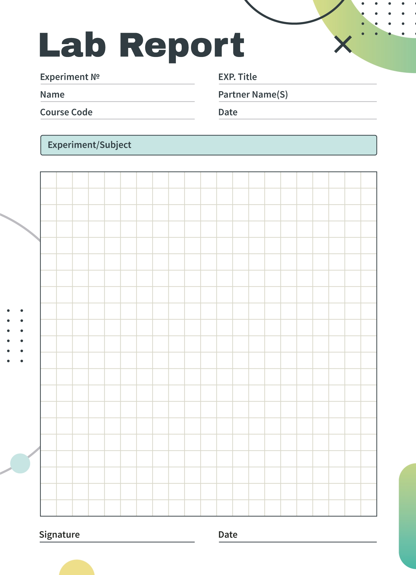 free printable lab report template
