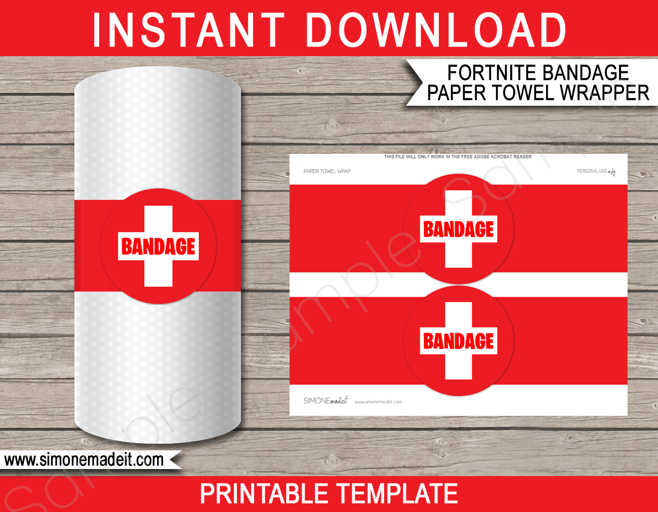 Fortnite Bandage Paper Towel Template
