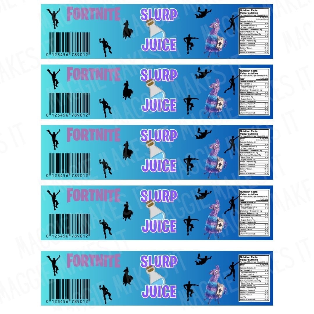 Fortnite Food Cards Printable Labels