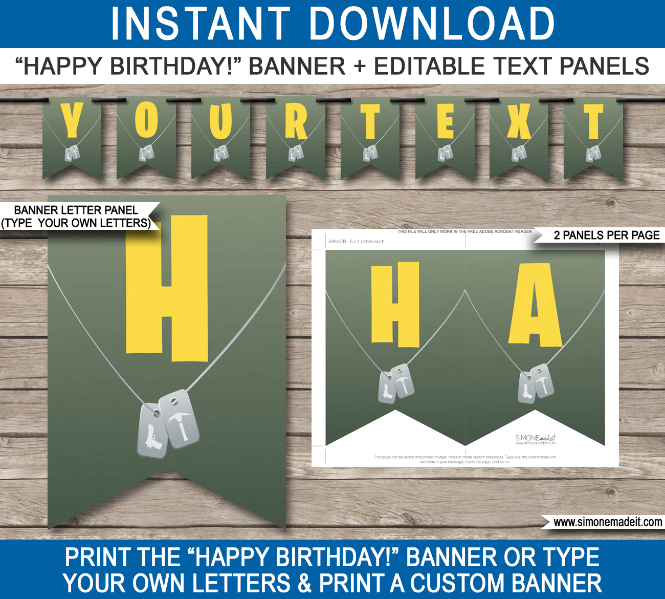 Fortnite Pennant Banner Template