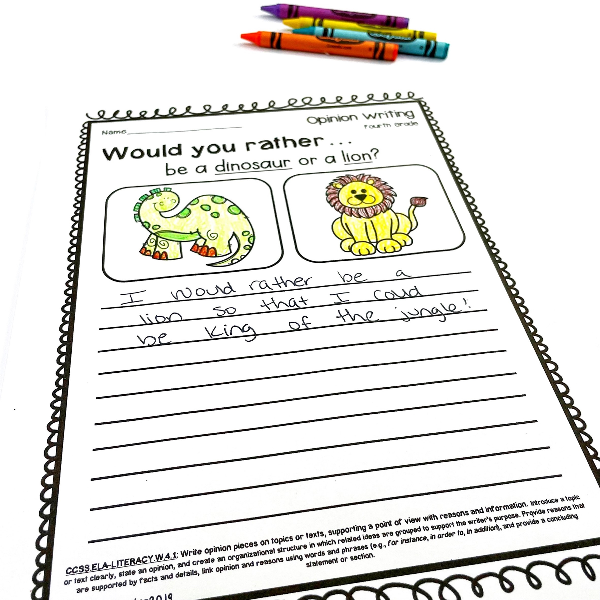 Fourth Grade Opinion Writing Prompts And Worksheets