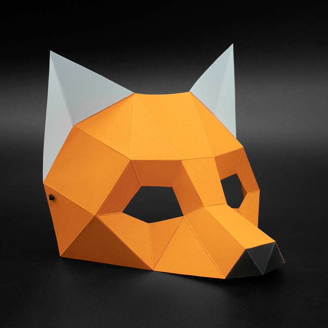Fox Eye Mask Printable Template Papercraft PDF Pattern