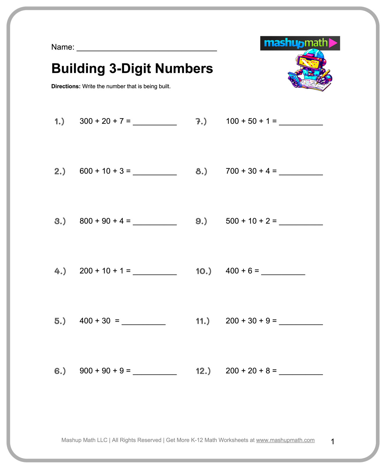 printable 3rd grade math worksheets