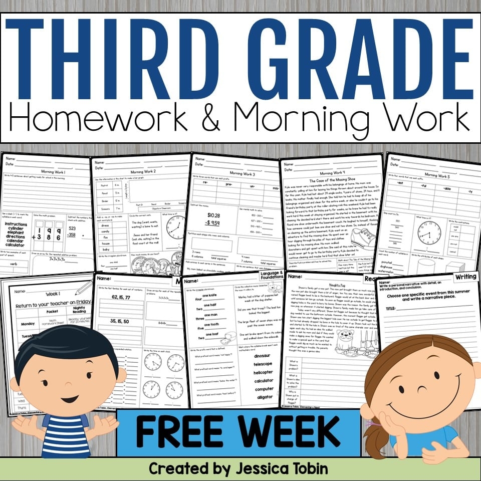 3rd grade morning work printable