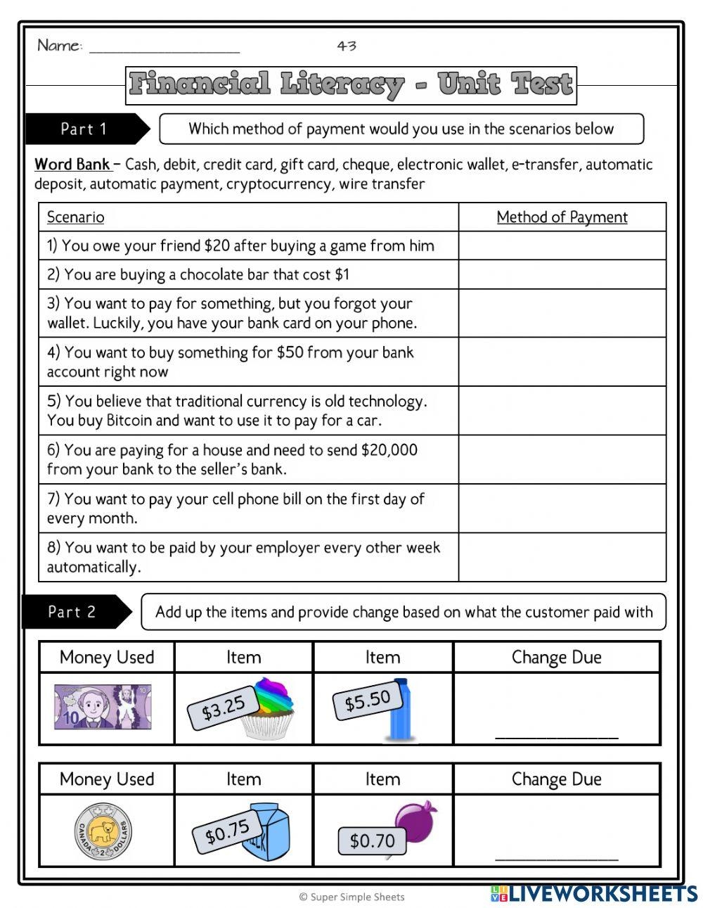 free printable financial literacy quiz