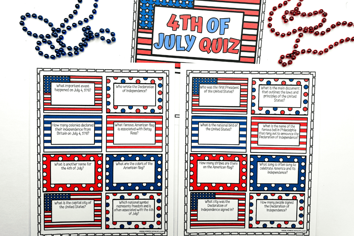 4th of july trivia printable