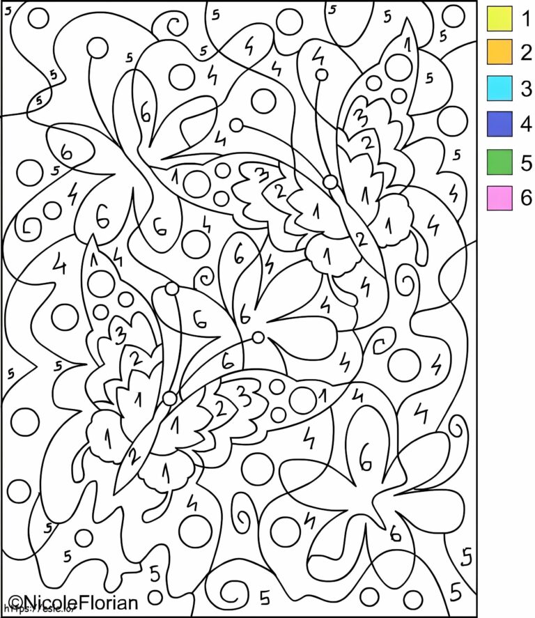 Free Advanced Color By Numbers Coloring Page Worksheets Library
