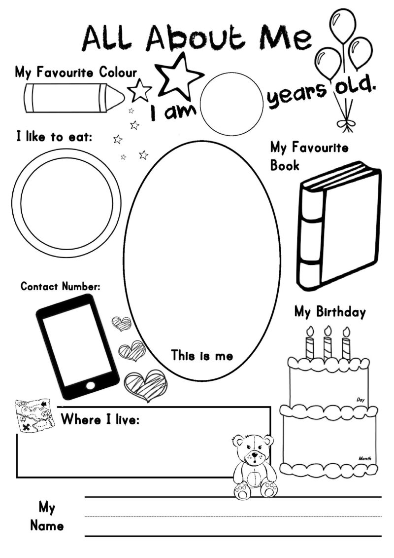 Free All About Me Poster Printable Printable Party Favors