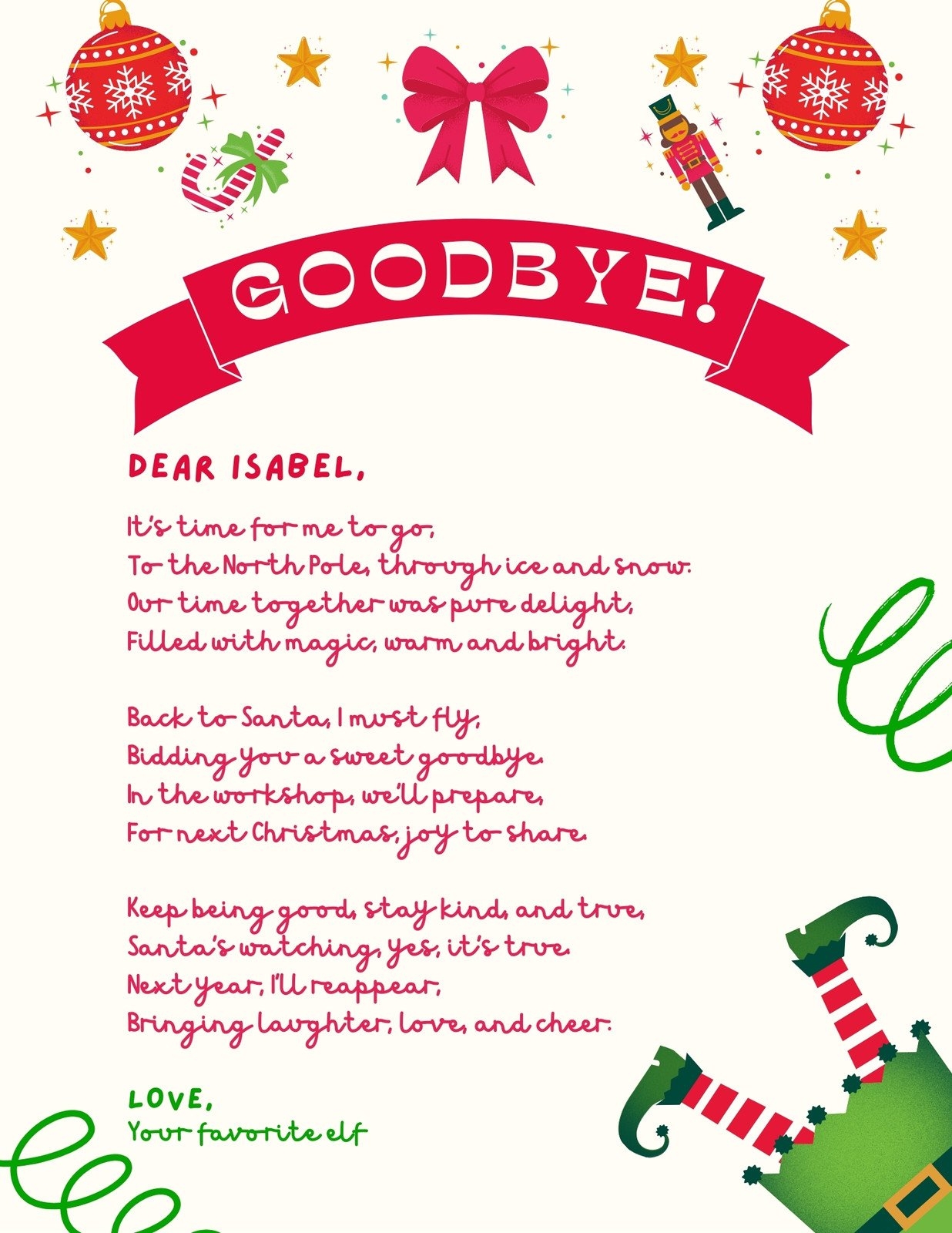 free printable elf on the shelf stationary