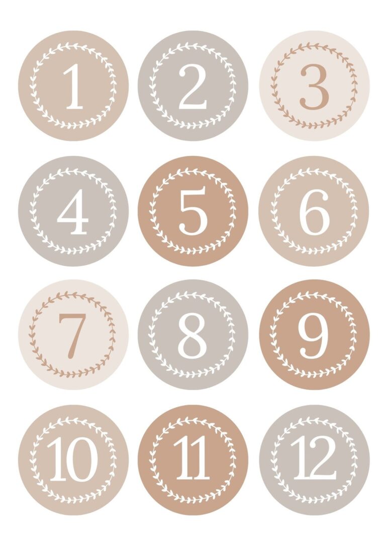 Free And Customizable Numbers Templates