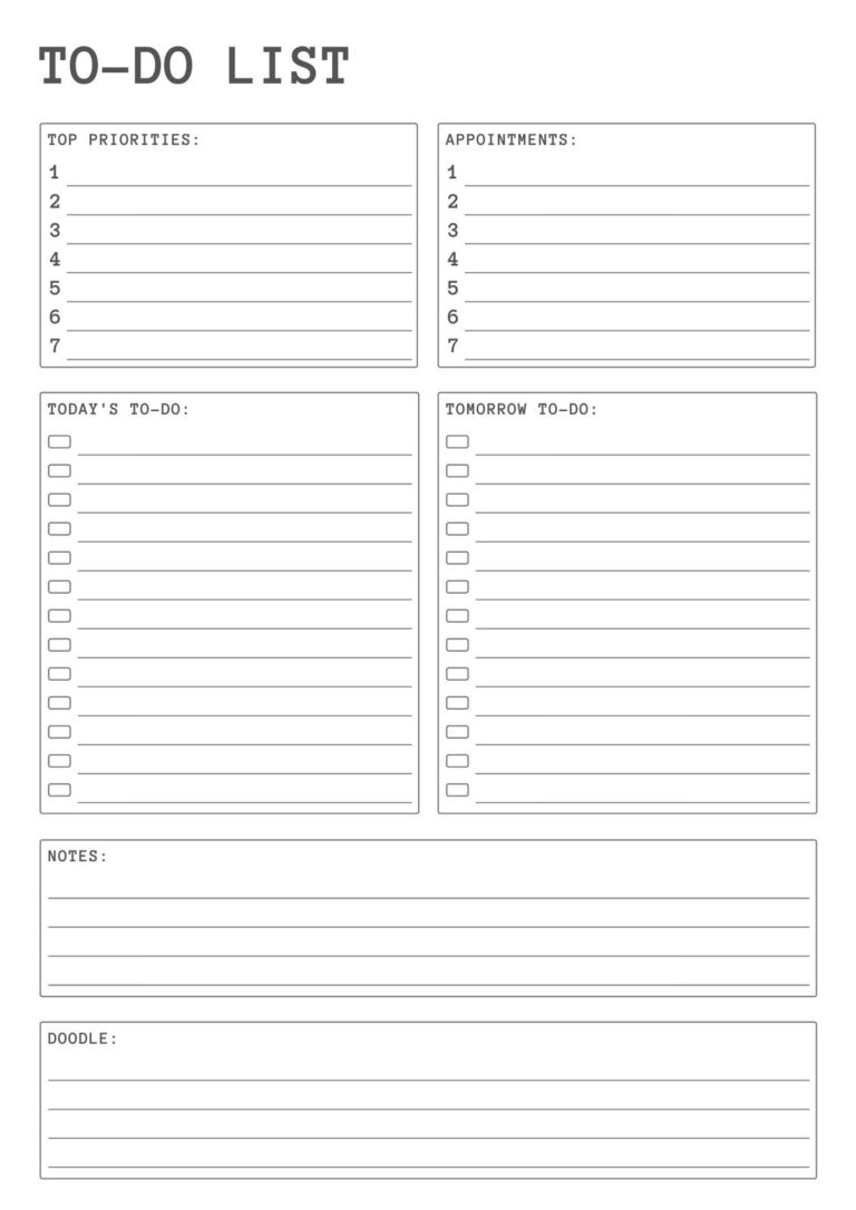 Free And Customizable To Do List Templates