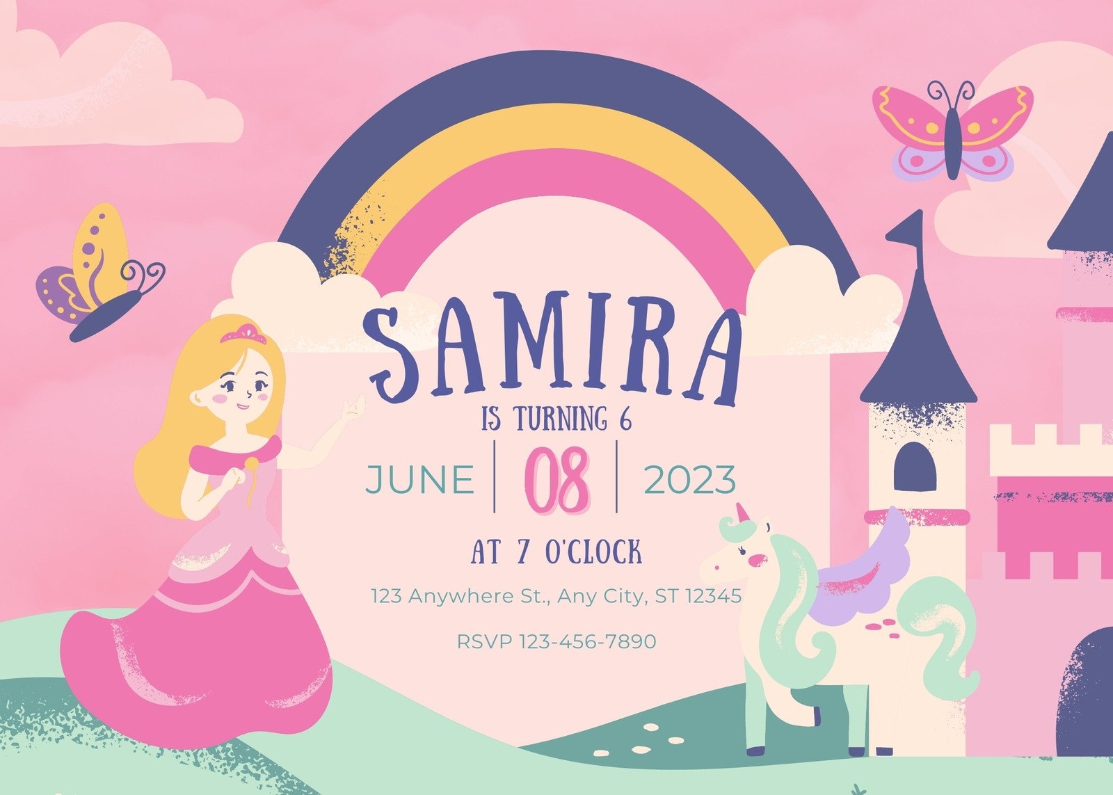printable unicorn invitation wording