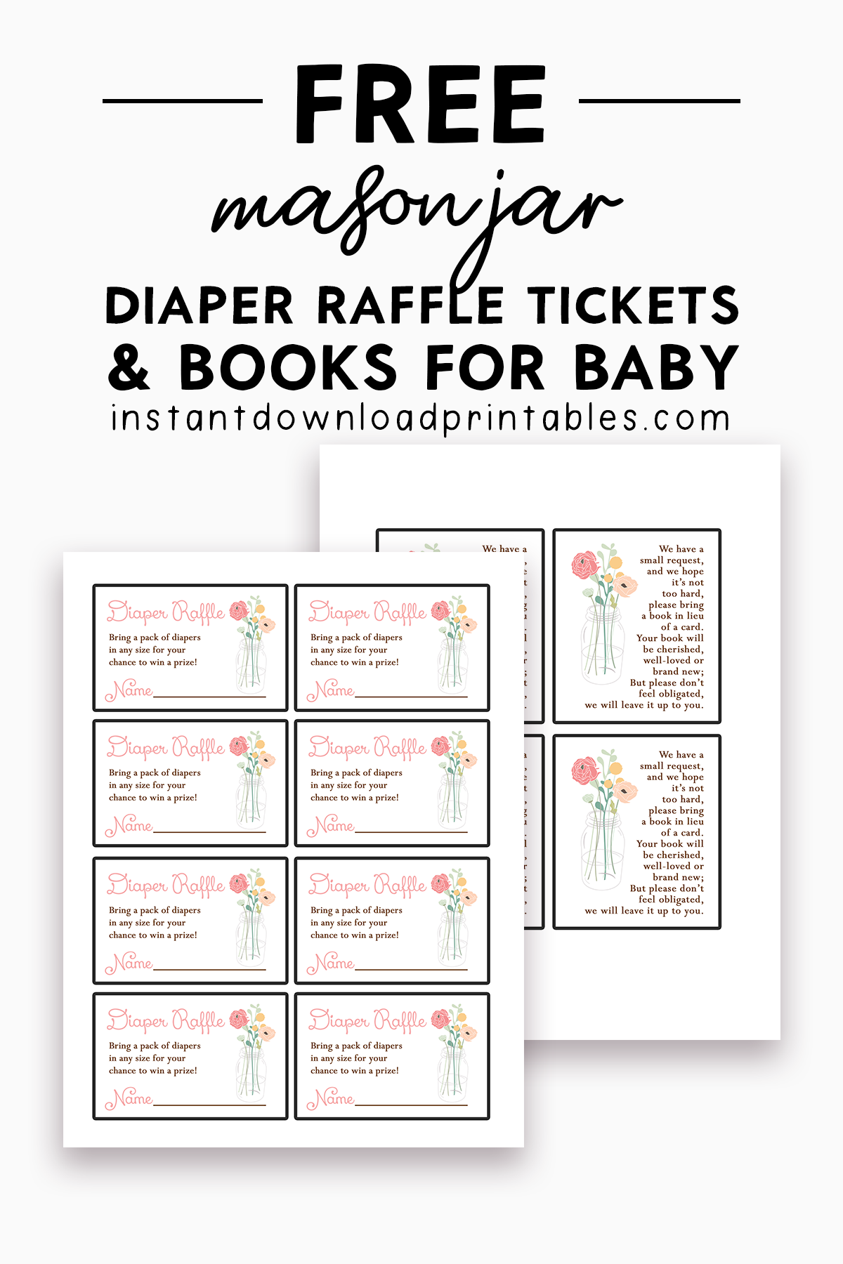 Free Baby Shower Diaper Raffle Tickets And Books For Baby 