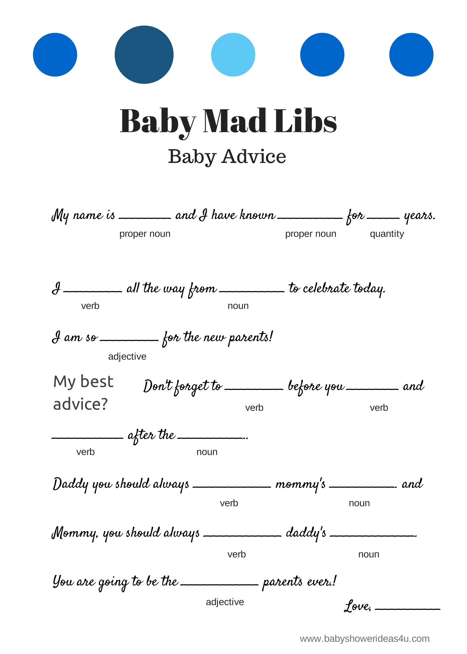 FREE Baby Shower Mad Libs Template Baby Shower Ideas 4U FREE Baby Shower Mad Libs Template Baby Shower Ideas 4U