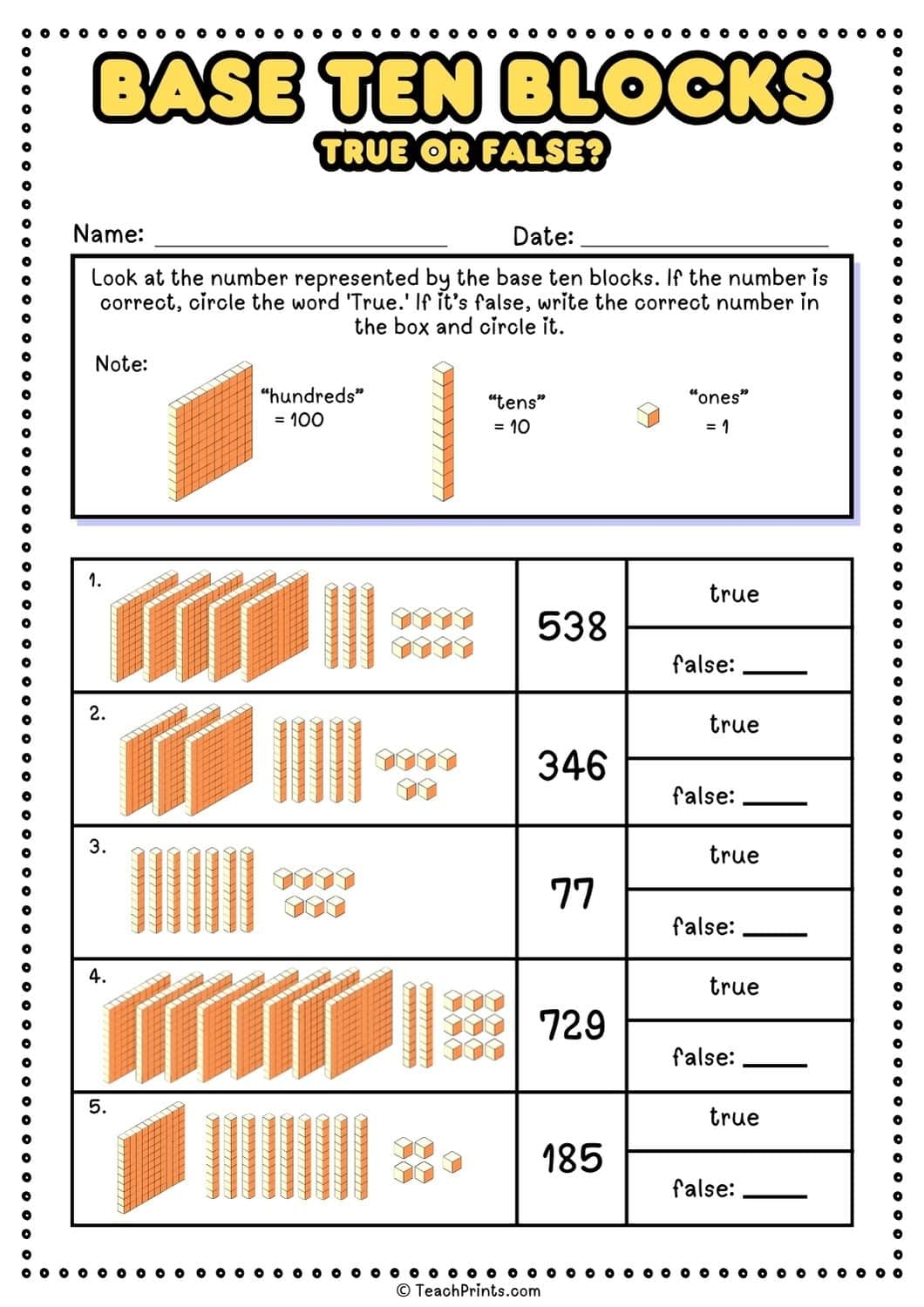 base ten blocks printable