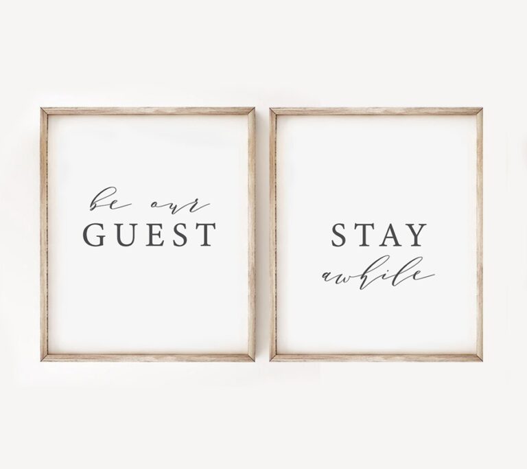 Free Be Our Guest Stay Awhile Sign Set Home Decor Instant Download Printable Printable Market