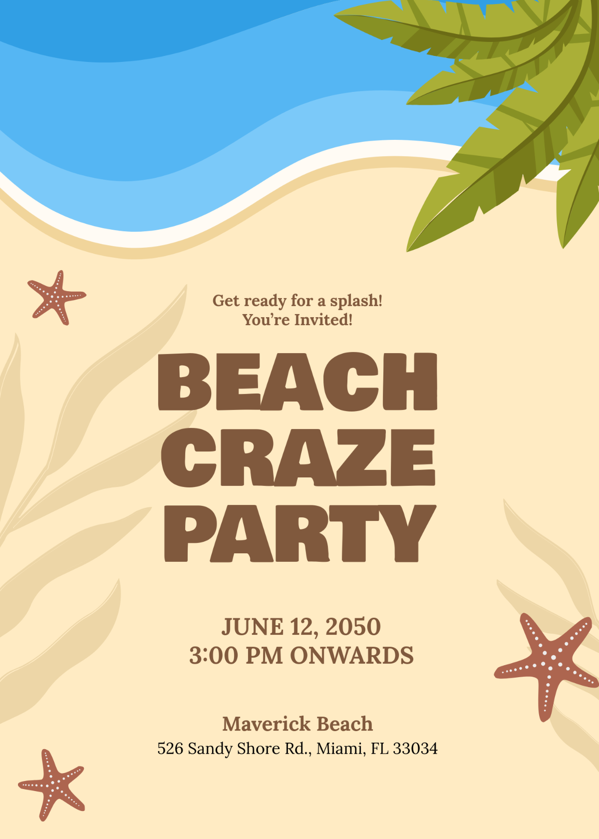 Free Beach Invitation Templates Editable And Printable