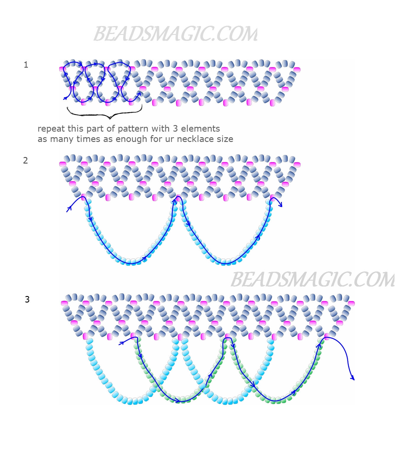 Free Beading Pattern For Necklace Sheila Beads Magic