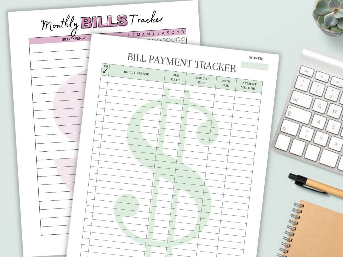 Free Bill Tracker Printable Keep Track Of Household Expenses 