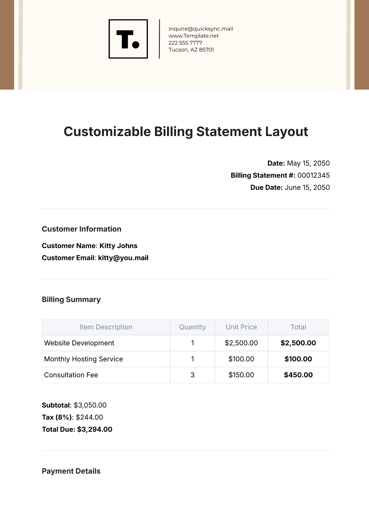 Free Billing Statement Templates To Edit Online And Print