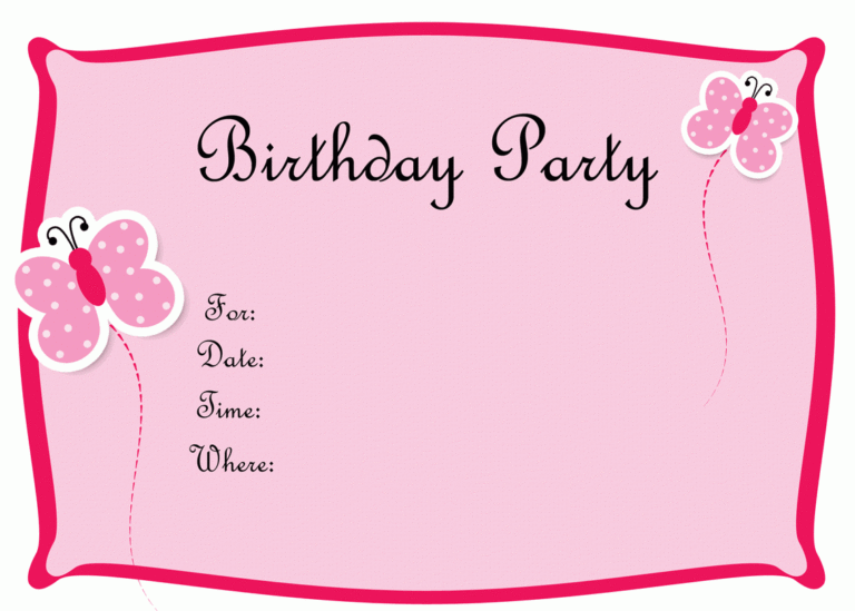Free Birthday Invitations To Print