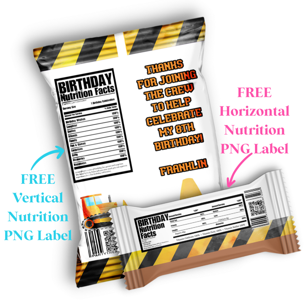 Free Birthday Nutrition Facts PNG Pretty Party U0026 Crafty